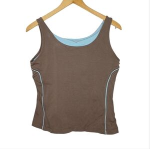 SOLD! Brown and Blue Women's Tank Top